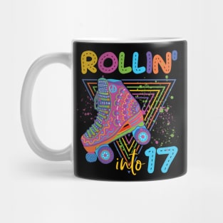 Retro Roller Girl T Roller Skating Birthday Gift Roller Skate Party Outfit Retro Vintage Rollin' into Derby tee Gift Mug